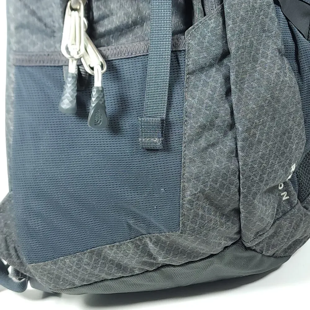The North Face Recon Gray Blue Padded School Laptop Hiking Outdoor Backpack